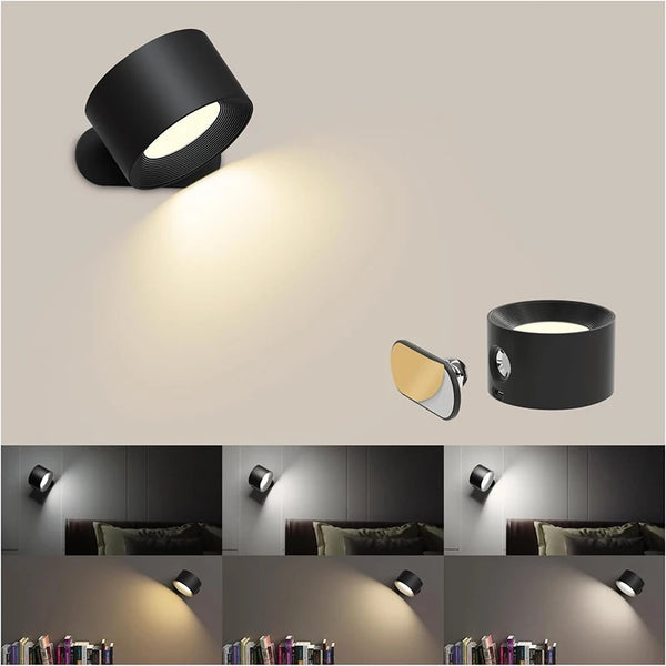 Lámpara de Pared VANTT: Magnética, Recargable + Control Remoto
